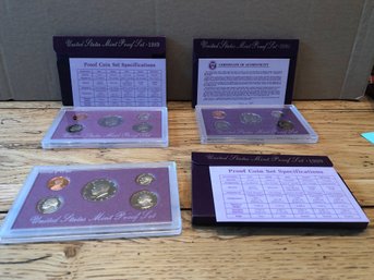 3 - US Mint Proof Sets - 2-1989 & 1991.  Lot 46