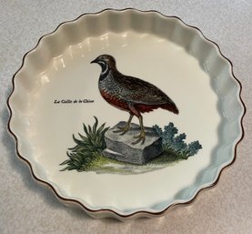 VILLEROY & BOCH Paradiso Scalloped Edge Quiche Dish With Bird - 8 1/4'