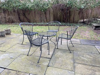 1950s Mid-Century Modern Russell Woodard Patio Table & 4 Chairs