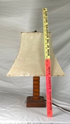 Scabby Shic Wood Lamp 13x20 Vintage Fibergall Shade