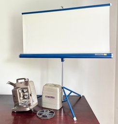 An 8MM Projector And Screen