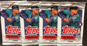 (4) 2023 Topps Baseball Series 1 Sealed Packs - M