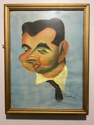 Caricature Of Man's Portrait Framed Artwork