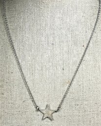 Vintage Sterling Silver Chain Necklace Star Pendant