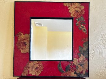 Mirror With Large Red Painted Frame