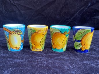 Sorrento Pottery Painted Shot Glasses