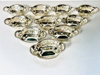 Tiffany & Co Sterling Silver Set Of 10 Minature Pierced Dishes