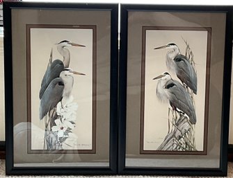 Lot Of 2 Framed Art LaMay Paintings Blue Duo And Blue Bayou