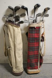 Pair Of Vintage Right Handed Golf Clubs Spalding, Chandler Hayer, Etc.