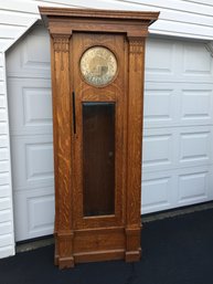 Absolutely Spectacular Antique NEW HAVEN Mission / Arts & Crafts Style Grandfather Clock - Needs Work !