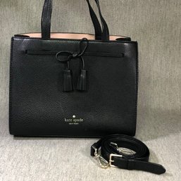 Absolutely Like New KATE SPADE Black Pebble Grain Leather Bag - With Shoulder Strap - Beautiful Condition !