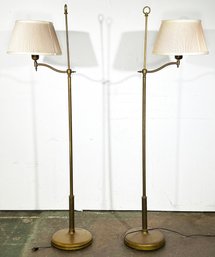 A Pair Of Vintage Brass Standing Lamps