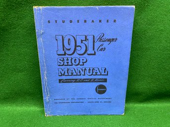 Vintage 1951 Studebaker Passenger Car Shop Manual Covering 10G And H Models. Illustrated.