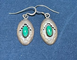 Native American Turquoise Sterling Silver Earrings