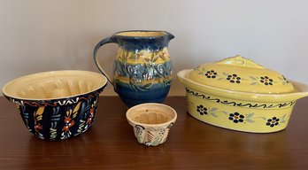 Handmade & Hand Painted French Pottery Grouping