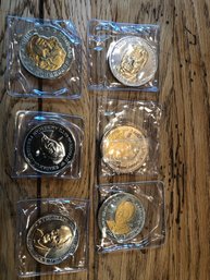 6- Historic Mint Double Eagle Presidential Commemorative Medallions Coins.   Lot 48