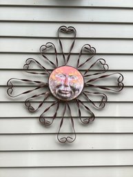 Large Metal Sun Face Wall Art