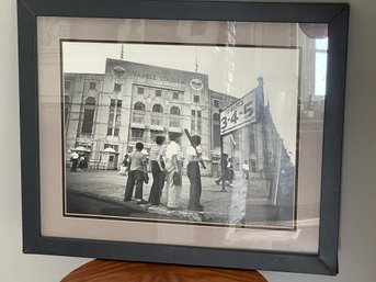 Framed Picture Of Four Boys In Front Of Yankee Stadium