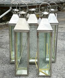 A Set Of 5 Large Chrome Lanterns - 'N'