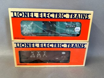 NIB Lionel Trains: New York Central Operating Hopper & New York Central Double Door Box Car, 6-9240 & 6-19623