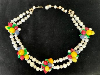 1960s Fruit Beaded Necklace