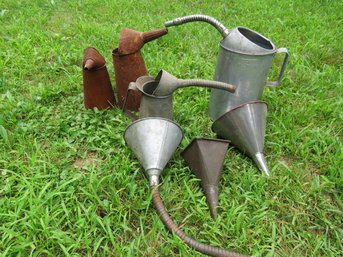 Vintage And Antique Oil Cans With Additional Spouts