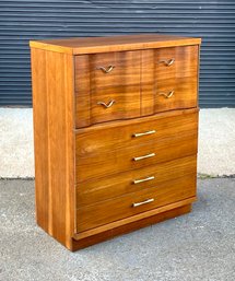 Mid Century Johnson Carper Walnut Tallboy Dresser