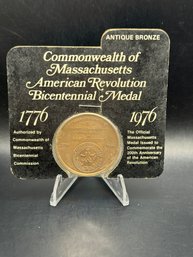 Commonwealth Of Massachusetts American Revolution Bicentennial Commemorative Medal