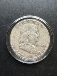 1952 Benjamin Franklin Silver Half Dollar