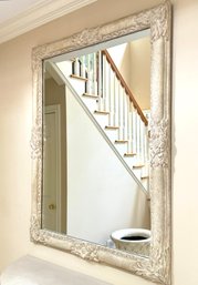 Large French Country Mirror In White Oak Finish (LOC:W2)