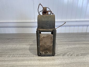 Antique Tin Lantern With Mica Shades