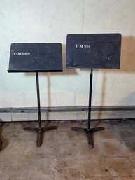 TWO VINTAGE MUSIC STANDS