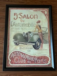 Automobile Club De Paris, Fabrice De Villeneuve (French 1954-) 33' X 44' Print On Board By Art In Motion