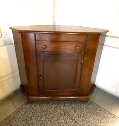 Vintage Pine Corner Cabinet W/ Optional Hutch Top