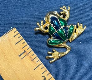 Enameled Frog Pin
