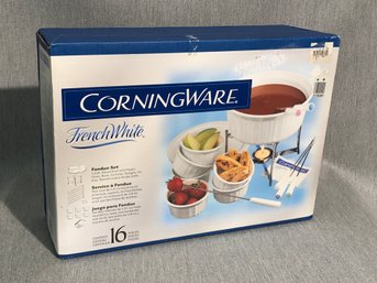 Brand New French White CORNINGWARE Fondue Set - 16 Pieces - Still In Box - Was Never Used - BRAND NEW !