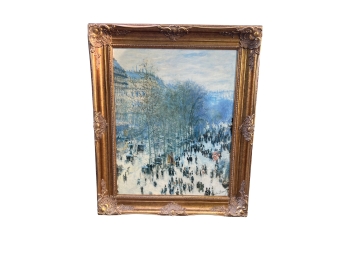 Framed Reproduction After Original Oil Painting Titled 'Boulevard Des Capucines' By Claude Oscar Monet