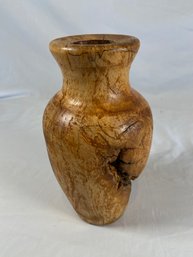 Local Artist Jeff Coan Creation Spalted Maple Wood Vase 9in