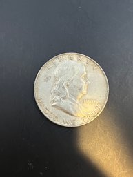 1950-D Benjamin Franklin Silver Half Dollar