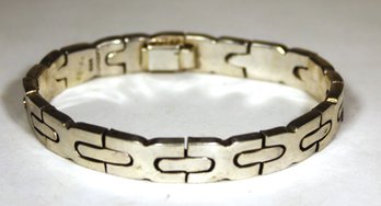 Heavy Thick Link Mexican Vintage Sterling Silver Bracelet