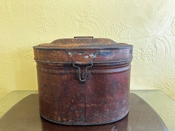 Vintage Painted Covered Bin / Kindling Holder