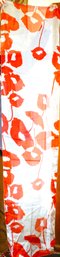 Fine Designer Silk Scarf By Jaeger, Italy Red And White