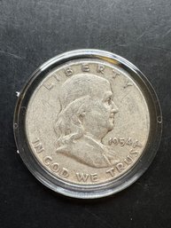 1954 Benjamin Franklin Silver Half Dollar