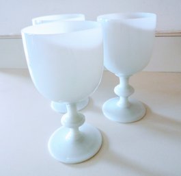 3 Milk Glass Goblets