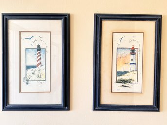 A Pair Of Vintage Lighthouse Lithographs - D. Morgan