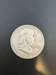 1952-D Benjamin Franklin Silver Half Dollar