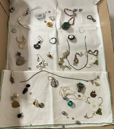 Lot Of Jewelry For Crafts Only, Broken Pieces And No Matching Pairs.   212 - A3