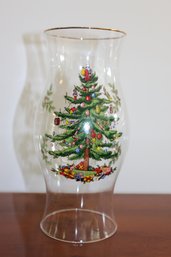 Spode Christmas Tree Hurricane Lamp 12H X 6 Diameter