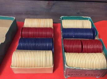 2 Boxes Of Vintage Poker Chips - L