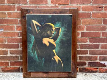 Nude Art On Canvas Mounted To Wood